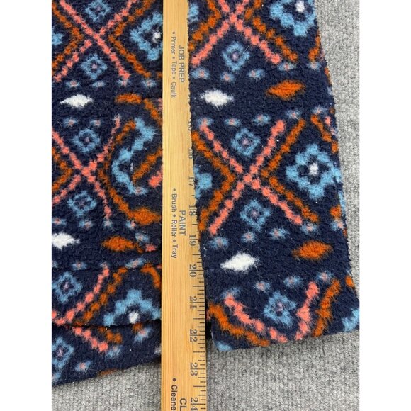 Old Navy Sweater Women's Small Navy Blue Orange Aztec Print Fleece Half Zip - Picture 4 of 7
